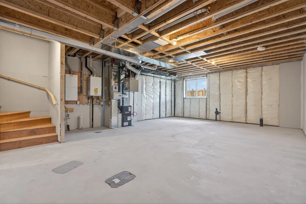 The roughed-in basement at 159 Greenwich Drive NW, ready for development.