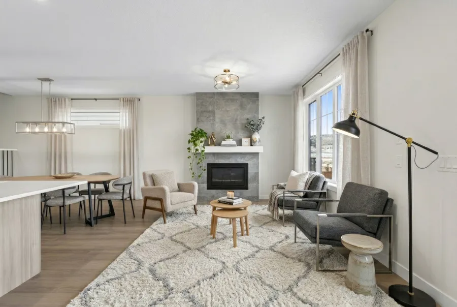 Open-concept living and dining